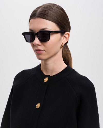 Black sunglasses with logo
