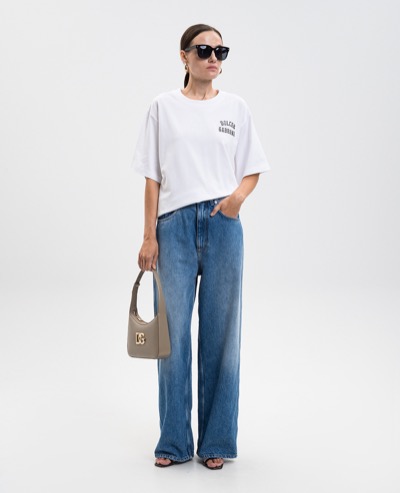 White logo embroidery T-shirt